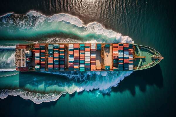 Cargo Container Ship at Sea