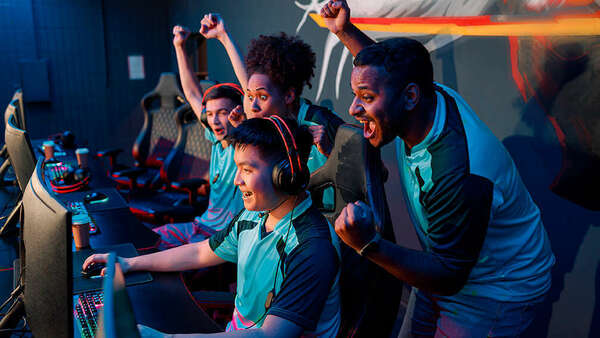 esport gamers competing with satisfaction