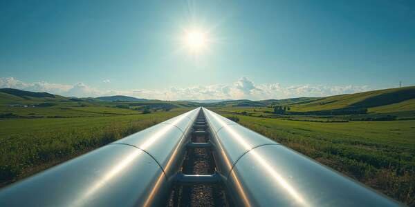 Gas pipeline Gazelle traversing a sunny landscape